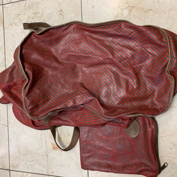 Gucci Vintage Soft Leather Packable Foldable Satchel Tote Duffle Bag.